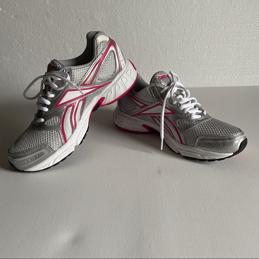 Reebok DMX Ride Running Shoes Lateral Flex Silver Gray Pink 039501 J82773 Sz 8